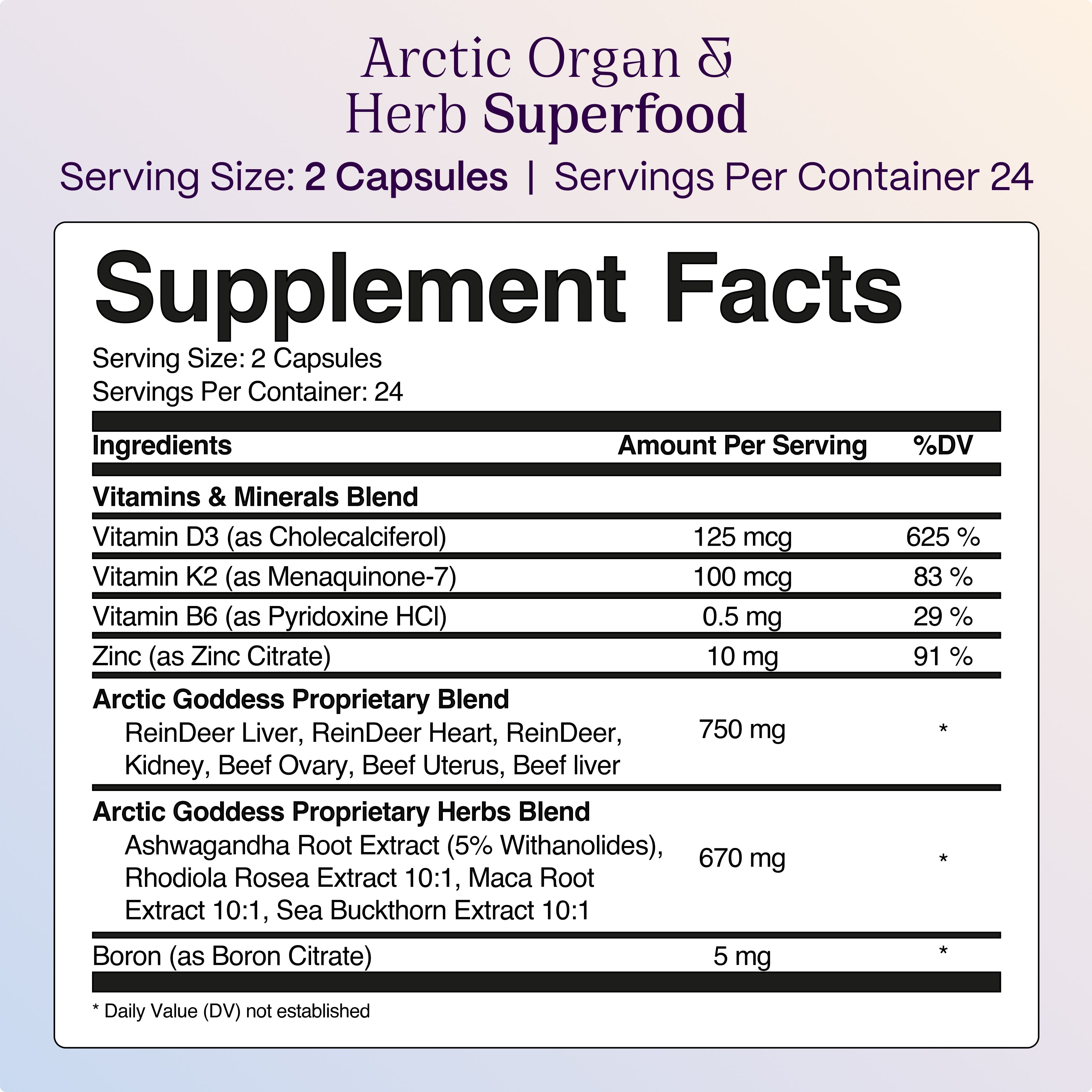 Arctic Organ & Herb Superfood for Mature Women